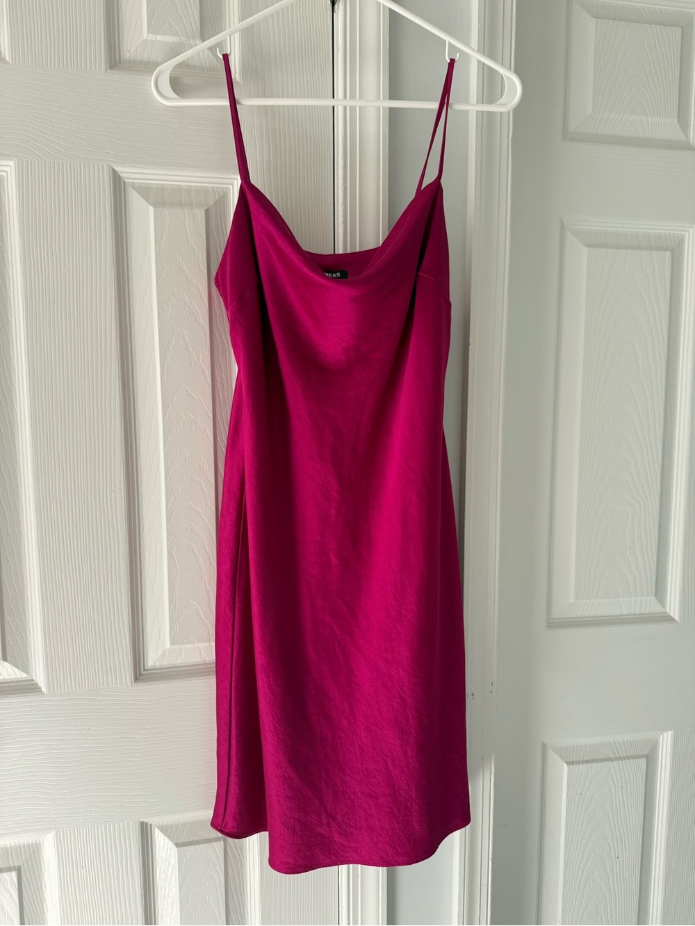 Express Fuchsia Slip Dress with Cowl Neck